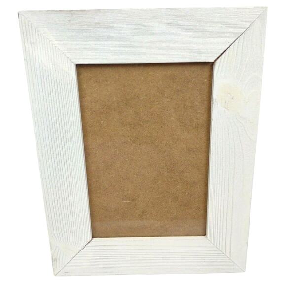Distressed Wood Photo Frame White Holds 5 X 7" Photo Farmhouse Chic Rustic - Picture 3 of 6